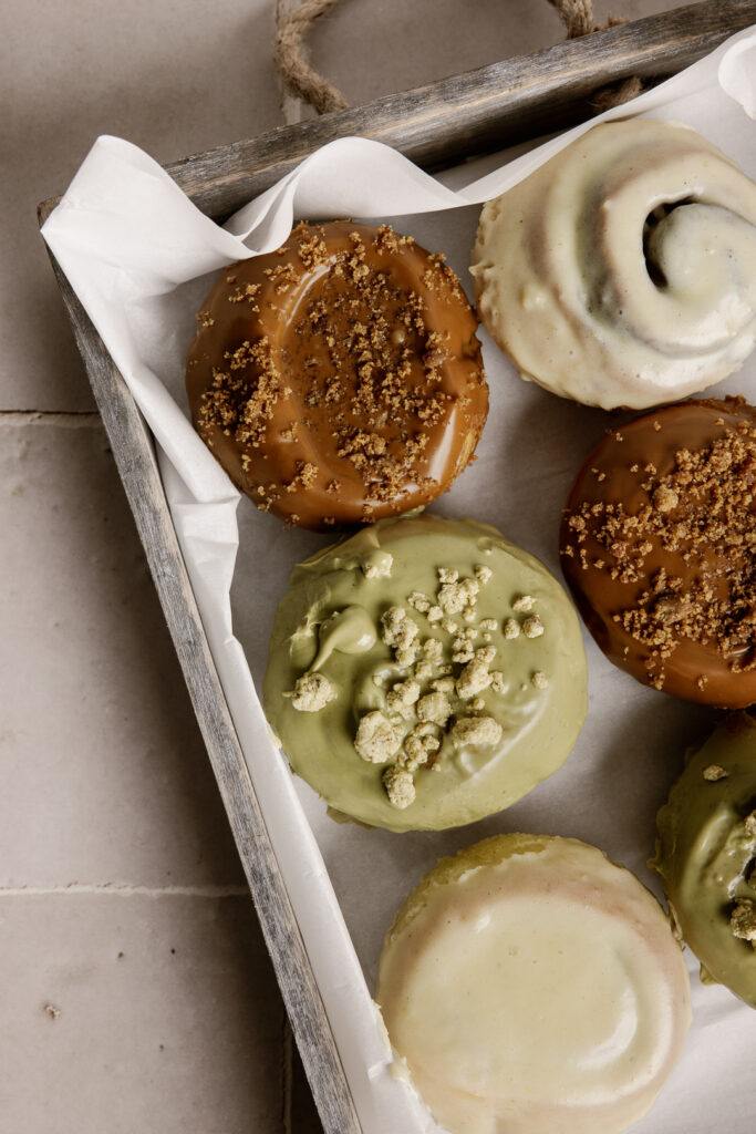 LaManna Cinnamon Scrolls Baked Fresh Daily - Biscoff Spread, Pistachio Papi Spread, Classic