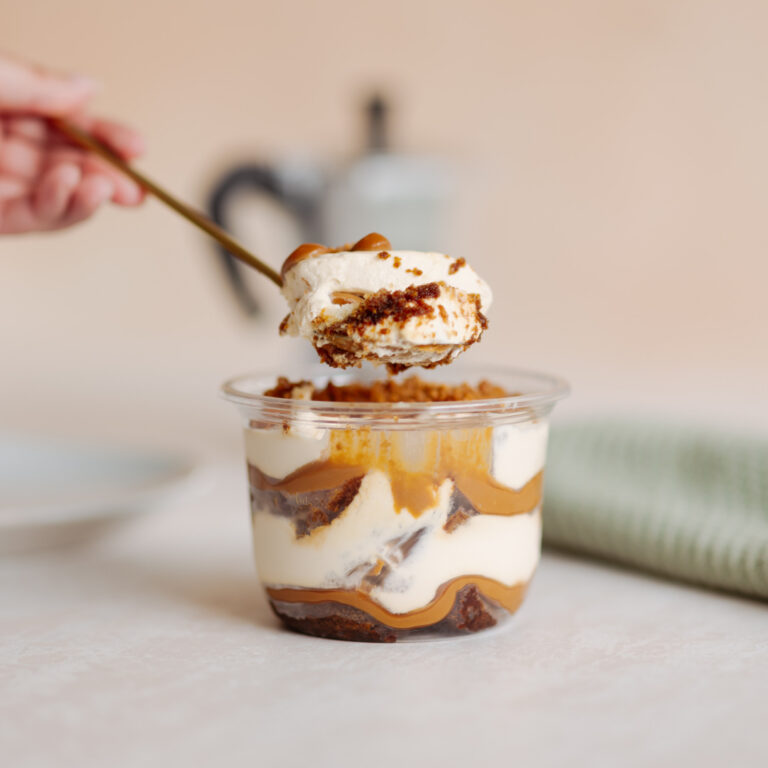 Lamanna's Biscoff Tiramisu, featuring coffee-soaked savoiardi, creamy mascarpone, and biscoff topping