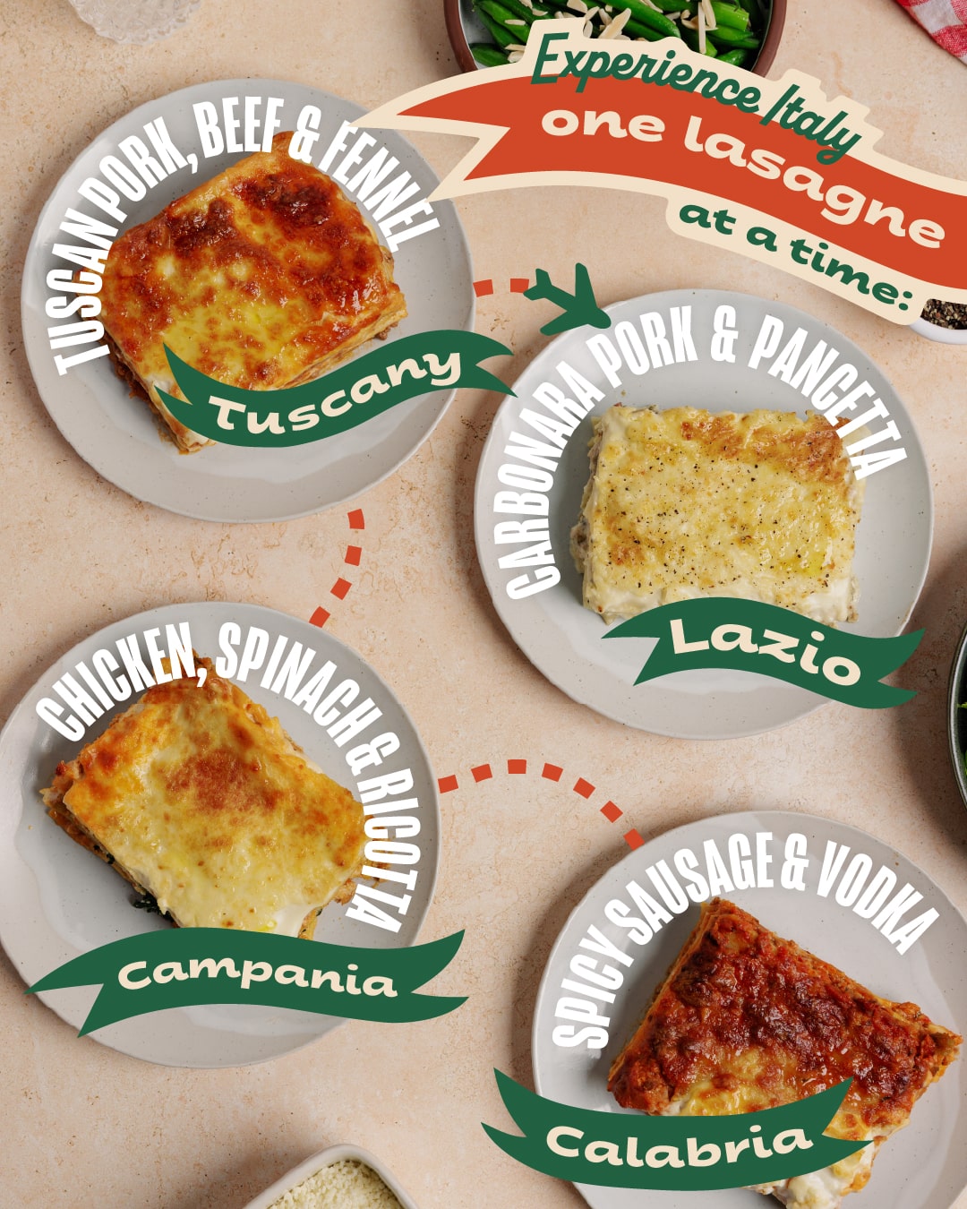 carbonara lasagne sitting on white plates italian lasagne tour lamanna