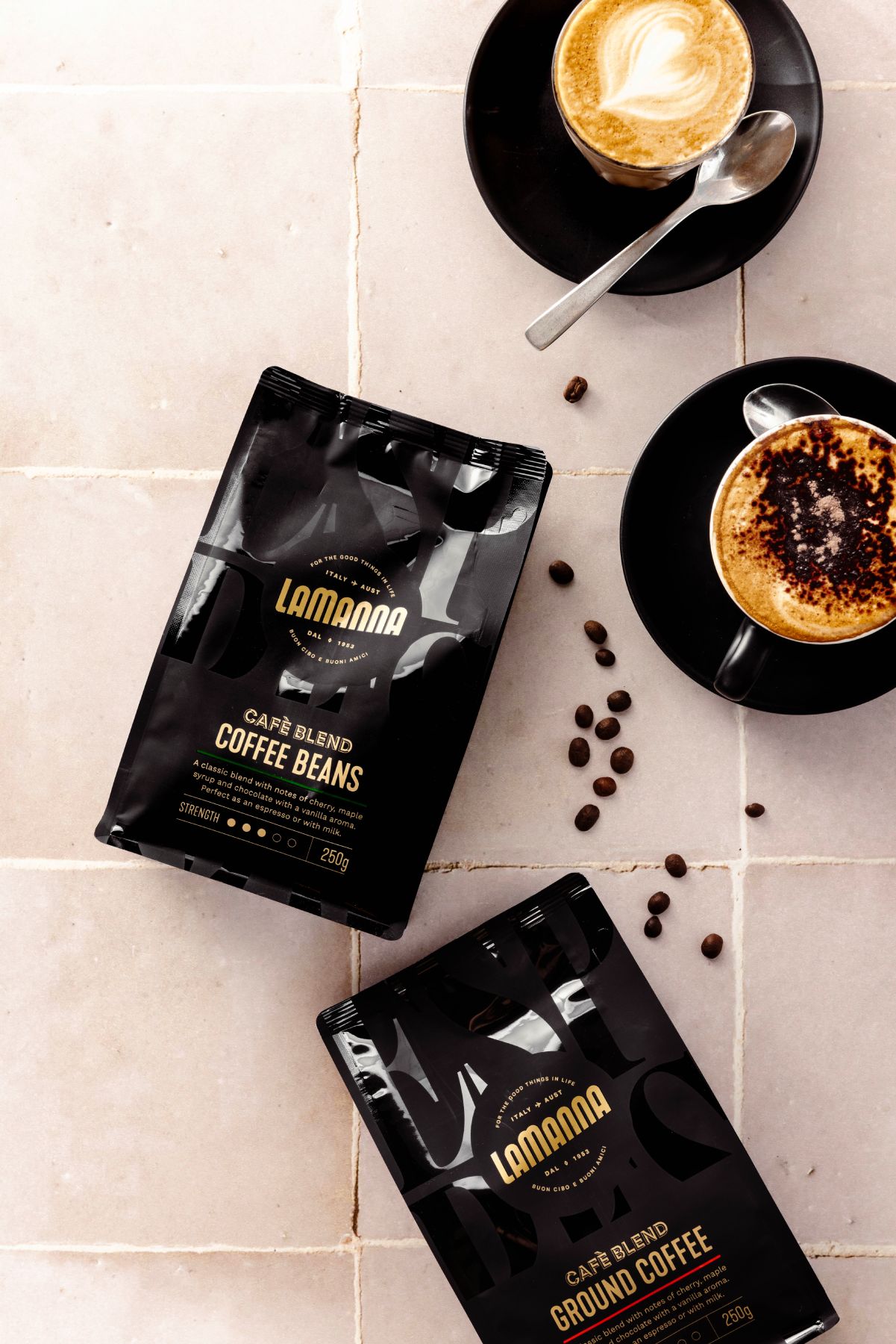 lamanna coffee beans whole or ground in 250g