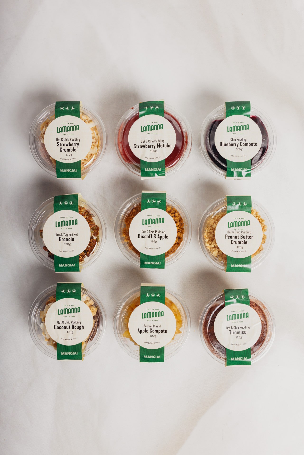 lamanna breakfast pots 9 flavours oat & chia pudding