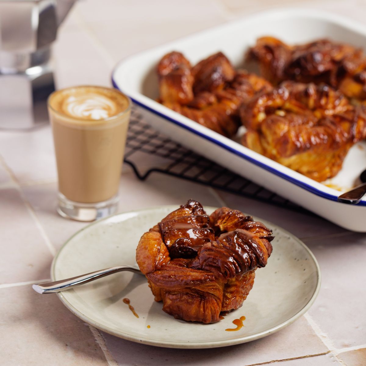 lamanna bakery item crossetta croissant dough with cinnamon and caramel topping
