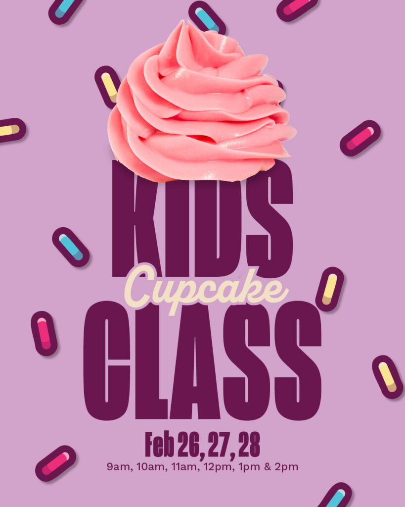 Kids cupcake decorating class announcement at LaManna in Essendon Fields