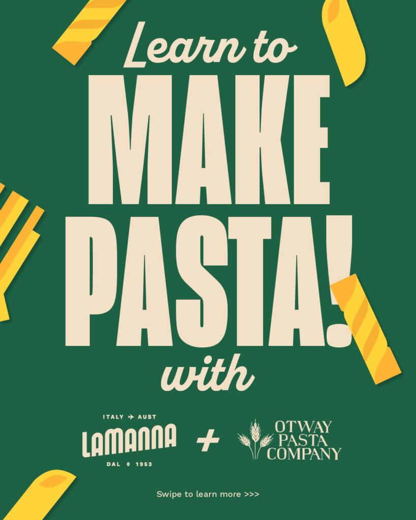 pasta making class with otway pasta at lamanna