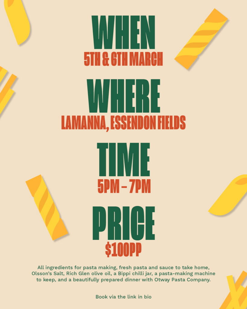 pasta making class with otway pasta at lamanna