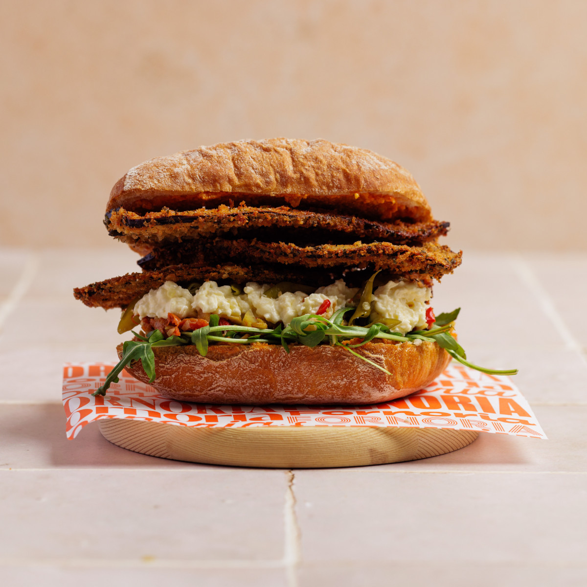 splinter vegetarian sandwich at fornoria with eggplant