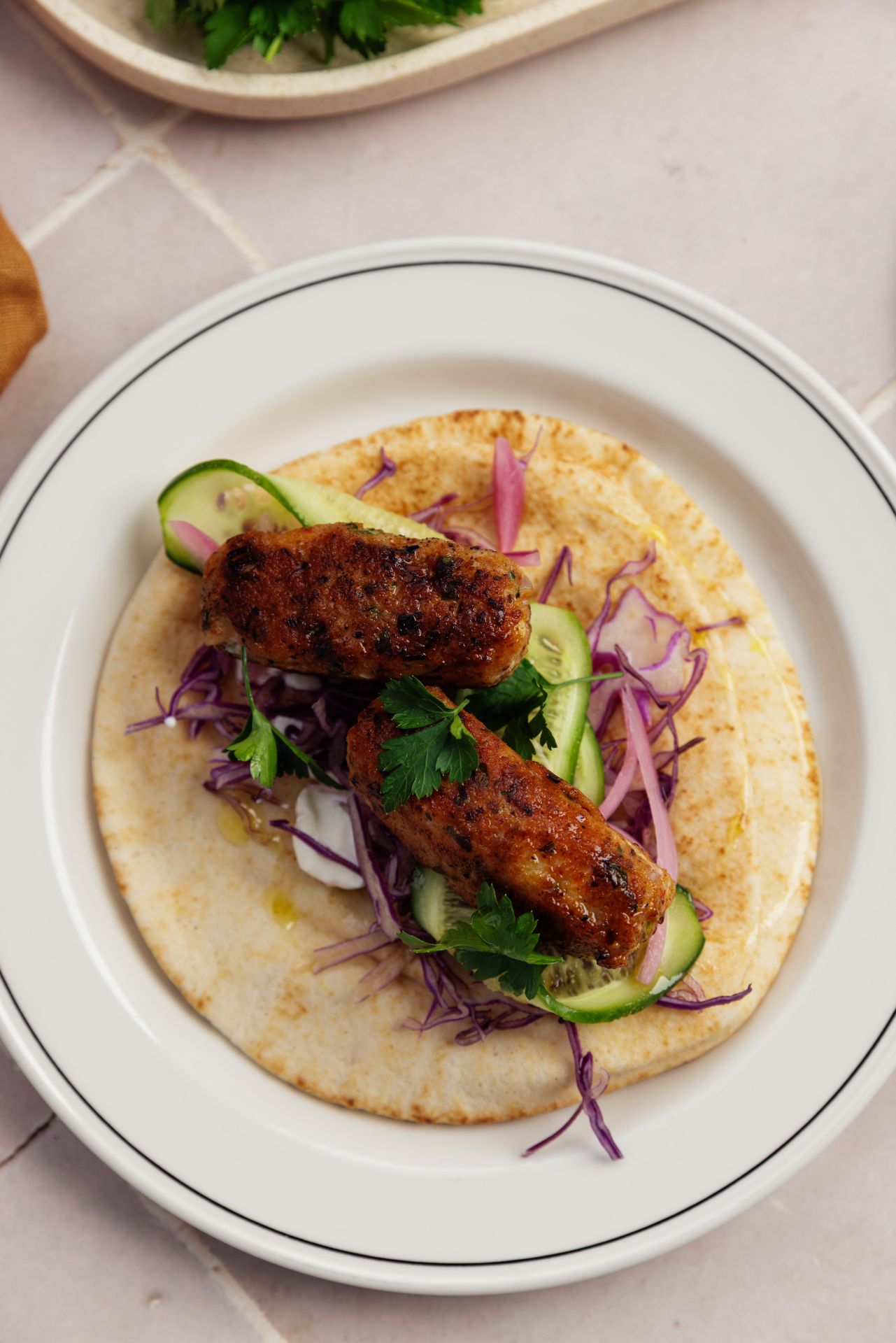 fish kofta recipe from lamanna supermarket on flat bread